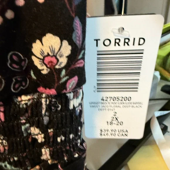 Torrid Super Soft Jersey Floral Top 2X nwt - Picture 6 of 6